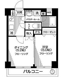 日神デュオステージ大森 1DKの間取図画像