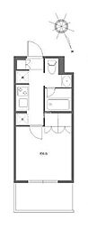 ASYLCOURT東大井 1Kの間取図画像