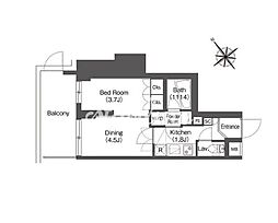 COMFORIA東大井2 1DKの間取図画像