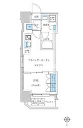 レジディア蒲田プレイス 1DKの間取図画像