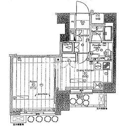 プレミアムキューブ大森DEUX 1DKの間取図画像