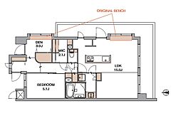 一橋学園サニーコート 1LDKの間取図画像
