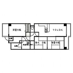 ライオンズマンション牛田東 2階3LDKの間取り