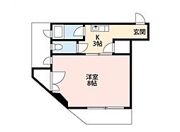 メゾンKR 1Kの間取図画像