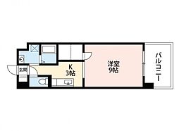 ロアール南竹屋 1Kの間取図画像