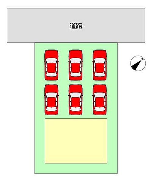 【リフォーム済】区画図です。カーポート含め駐車6台可能です。趣味のスペースやガレージ、倉庫などいろいろな使い方が出来そうです。