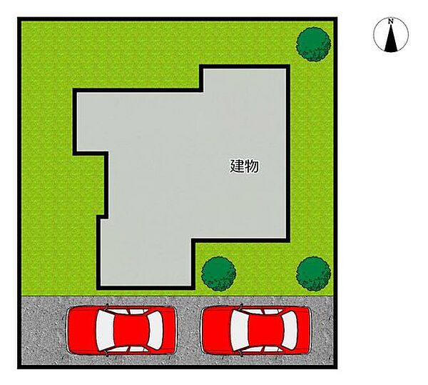 【リフォーム中】現地区画図です。広すぎず狭すぎの土地建物です。
