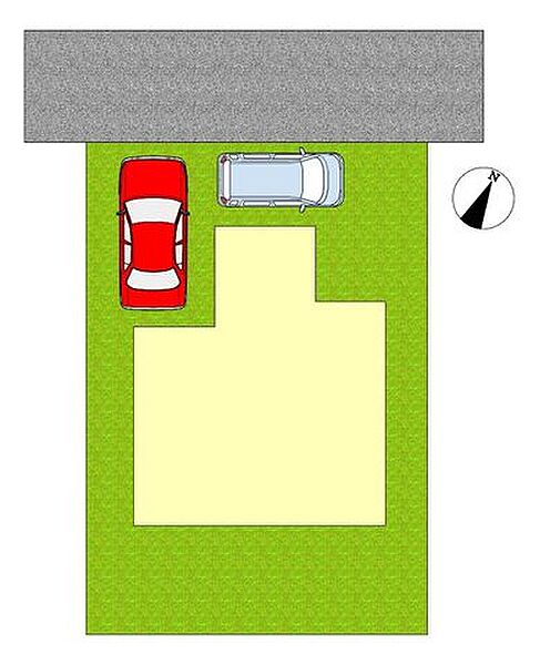 【リフォーム中】区画図です。アプローチを一部解体し、駐車場を作成します。