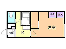 レオパレスメゾン信濃 1Kの間取図画像