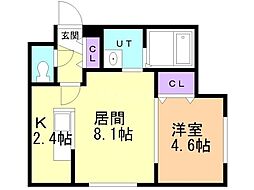 千歳市青葉2丁目マンション 1LDKの間取図画像