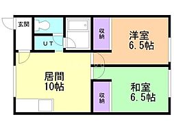 末広西マンション 2LDKの間取図画像