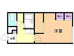 レオパレス千歳北陽 1Kの間取図画像