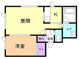 メゾン北光 1LDKの間取図画像