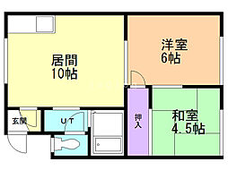 メゾンド・ルフレ 2LDKの間取図画像