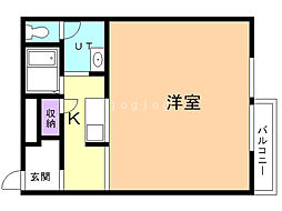 サーム千歳ドミニオWing3 1Kの間取図画像