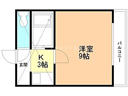 アーバンポイント千歳 1Kの間取図画像