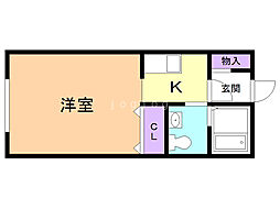 ポプリ春日町3 1Kの間取図画像