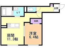 ブルーム9 1LDKの間取図画像