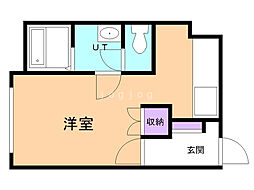 エアーステーションB 1Kの間取図画像