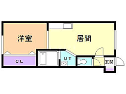 T.Sマンション 1DKの間取図画像