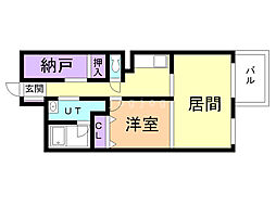 スカイコーポ向陽台 1SLDKの間取図画像