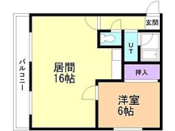 ピュアパレス 1LDKの間取図画像