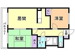 ケーポート末広 2LDKの間取図画像