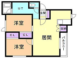 モンブラン6 2LDKの間取図画像