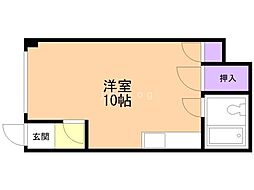 スカイコーポ・カヤノ ワンルームの間取図画像