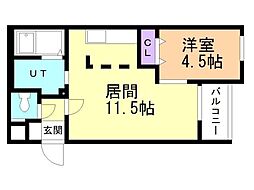 IJ-711 1LDKの間取図画像