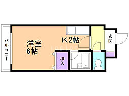 ホーマット千歳 1Kの間取図画像