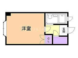 セントラル新富 1LDKの間取図画像