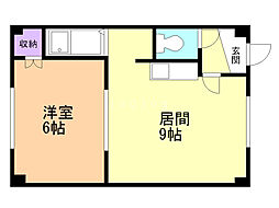 パークヒルズ 1DKの間取図画像