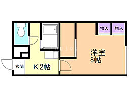 レオパレス向陽台B 1Kの間取図画像