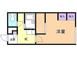 レオパレスabri 1Kの間取図画像