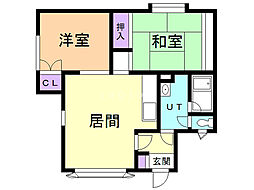 エポック21 2LDKの間取図画像