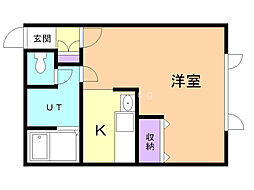 フォーシーズン 1Kの間取図画像