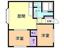エバーホープB 2LDKの間取図画像