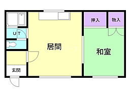 ファミール富丘 1LDKの間取図画像