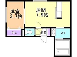 COMFORT 1DKの間取図画像