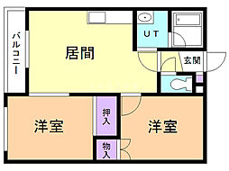 ベル・メゾン 2LDKの間取図画像