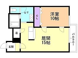 サーム千歳ドミニオWing5 1LDKの間取図画像