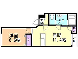 モンブラン8 1LDKの間取図画像