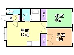 ストーンヒルズ2 2LDKの間取図画像