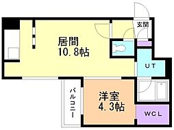 千歳市北栄1丁目マンション 1LDKの間取図画像