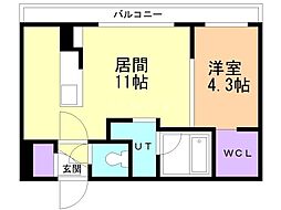 千歳市北栄1丁目マンション 1LDKの間取図画像