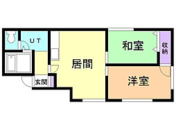 メゾン・ド・ケイ-1 2LDKの間取図画像