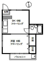 ひる・はうす 1DKの間取図画像