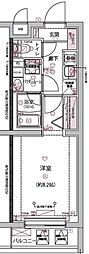 アルコバレーノ分倍河原 1Kの間取図画像