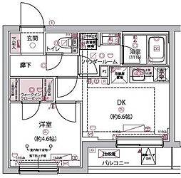 アルコバレーノ分倍河原 1DKの間取図画像